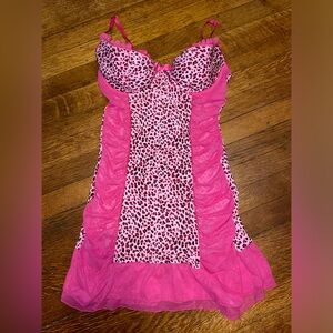 Victoria’s Secret y2k sexy little things hot pink cheetah print lingerie nwt
